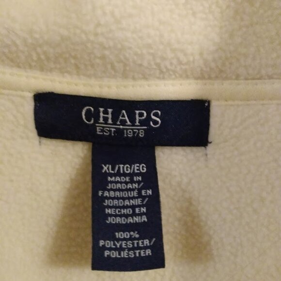 Chaps: Womans cream color zip closure polyester vest. Size extra- large. - Picture 3 of 4